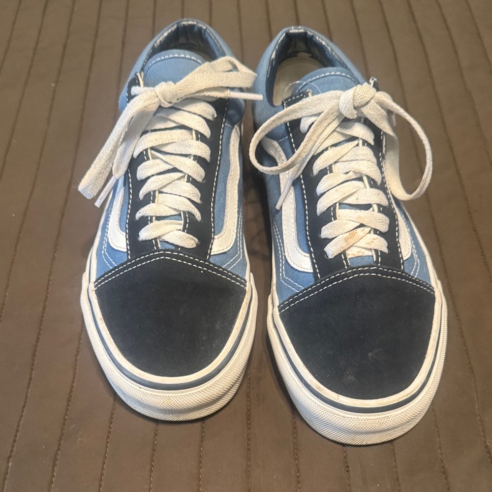 Blue and White Sneakers